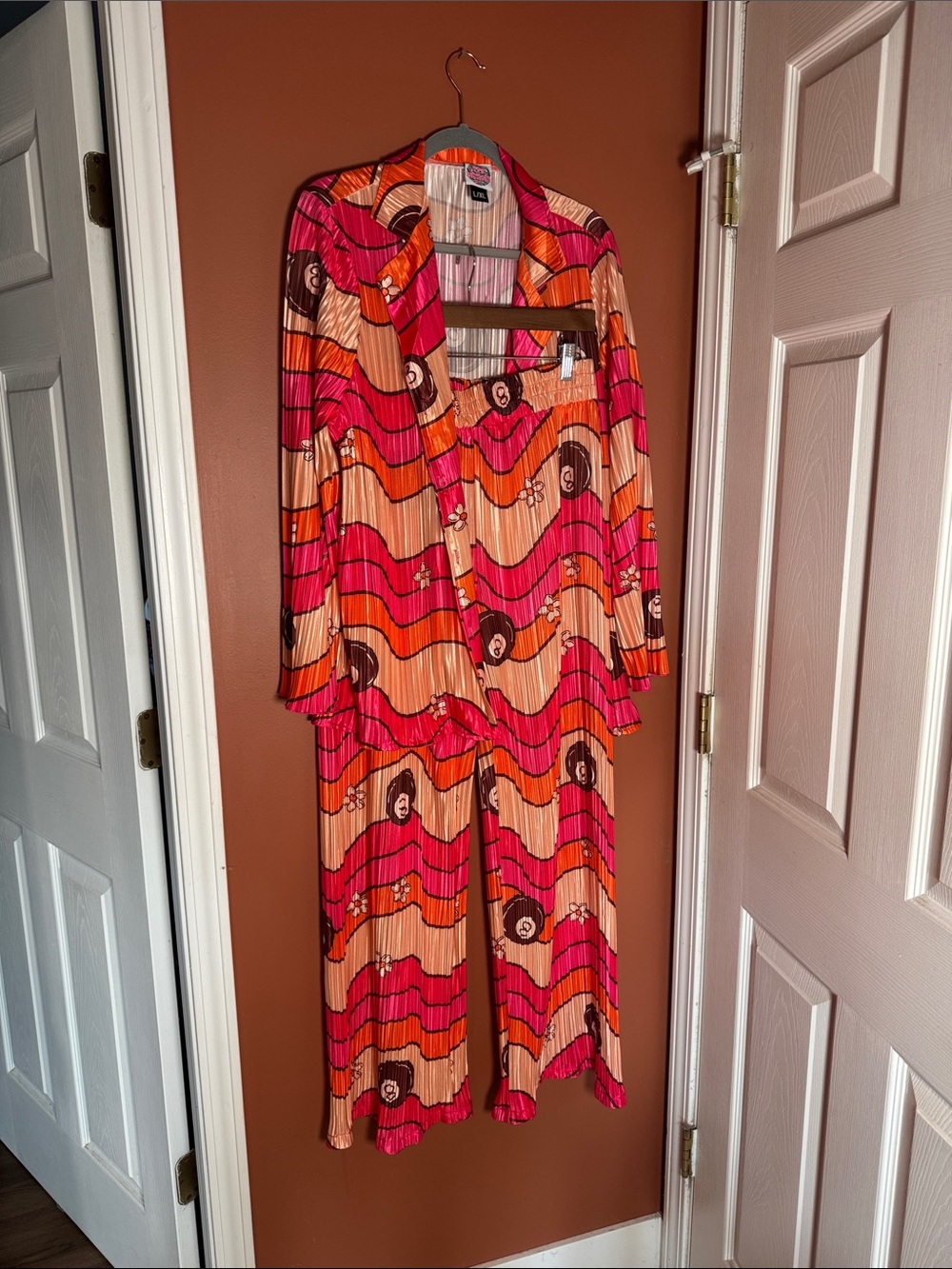 Women's Pink & Orange Printed Set